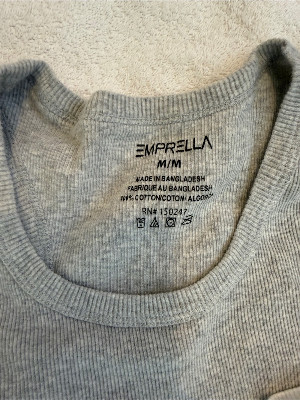 Kids Ribbed Tank Tops - Gray & White - Picture 2 of 3